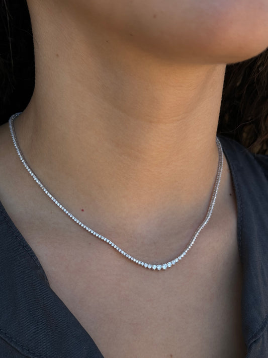 3.5 Ct Graduated Tennis Necklace