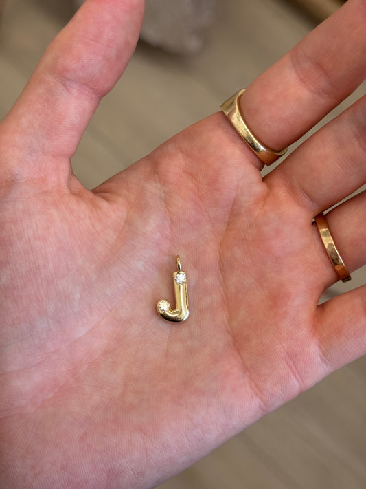 Diamond Bubble Letter Charm