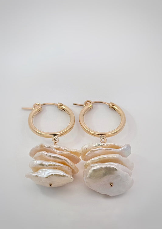 Bella Pearl Hoops