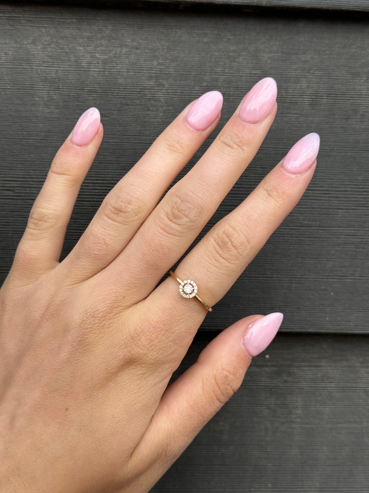 Round Diamond With A Diamond Halo Ring