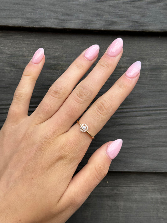 Heart Halo Diamond Ring