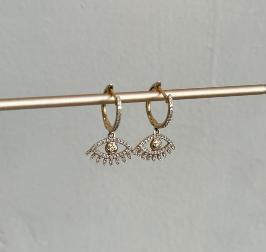 Diamond Third Eye Hoops