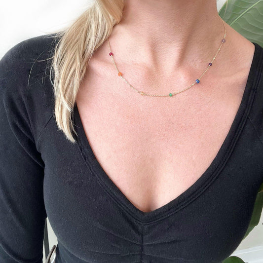 Dainty Rainbow Necklace - Nashelle