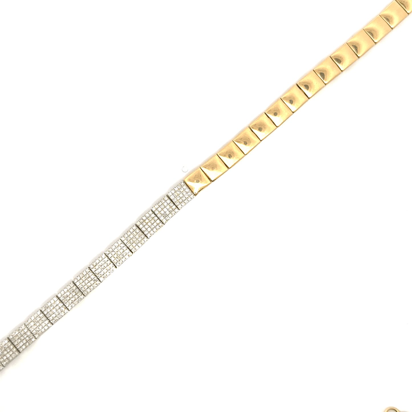 LE 204 14K Gold & Diamond Square Link Necklace