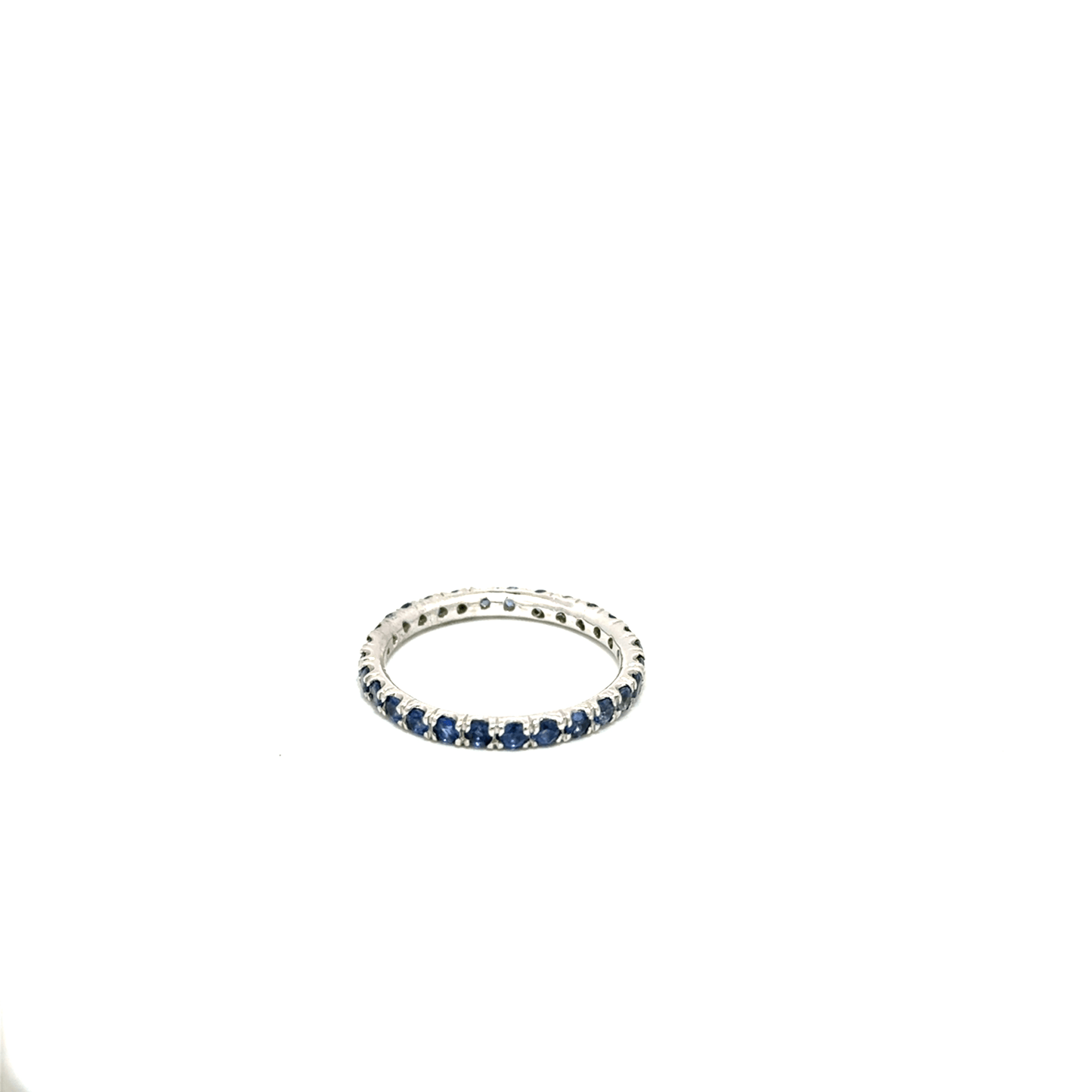 LE 230 14K White Gold Blue Sapphire Eternity Bend