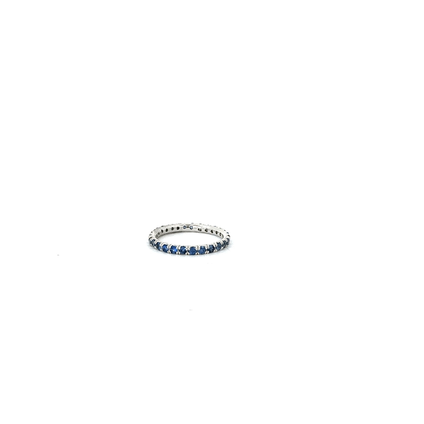 LE 230 14K White Gold Blue Sapphire Eternity Bend