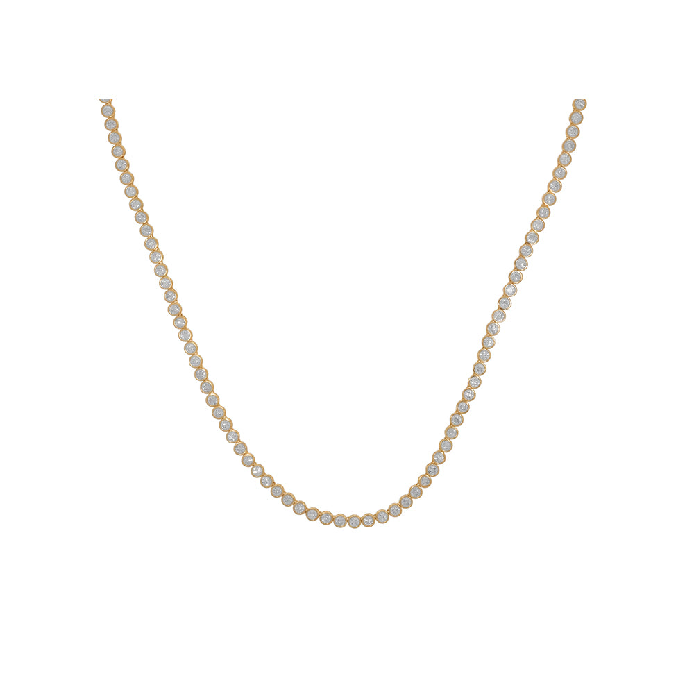 14k Diamond Bezel Tennis Necklace