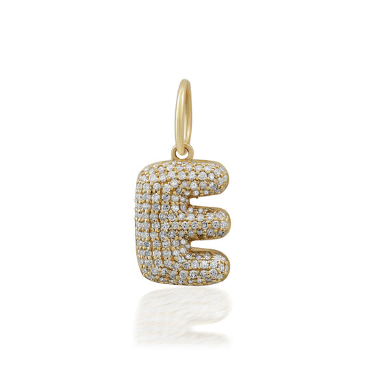 E Diamond Bubble Charm Letter