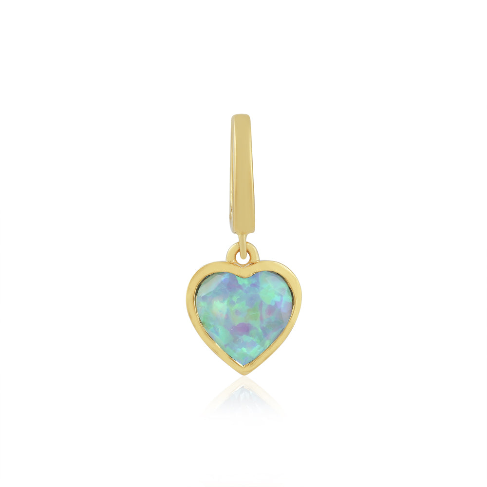 14k Opal Heart Pendant