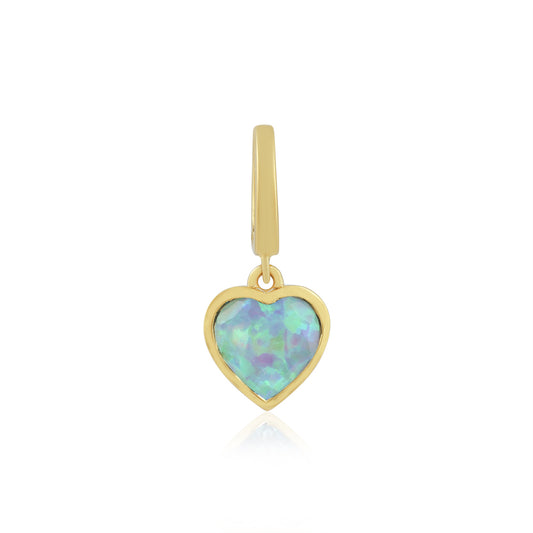 14k Opal Heart Pendant