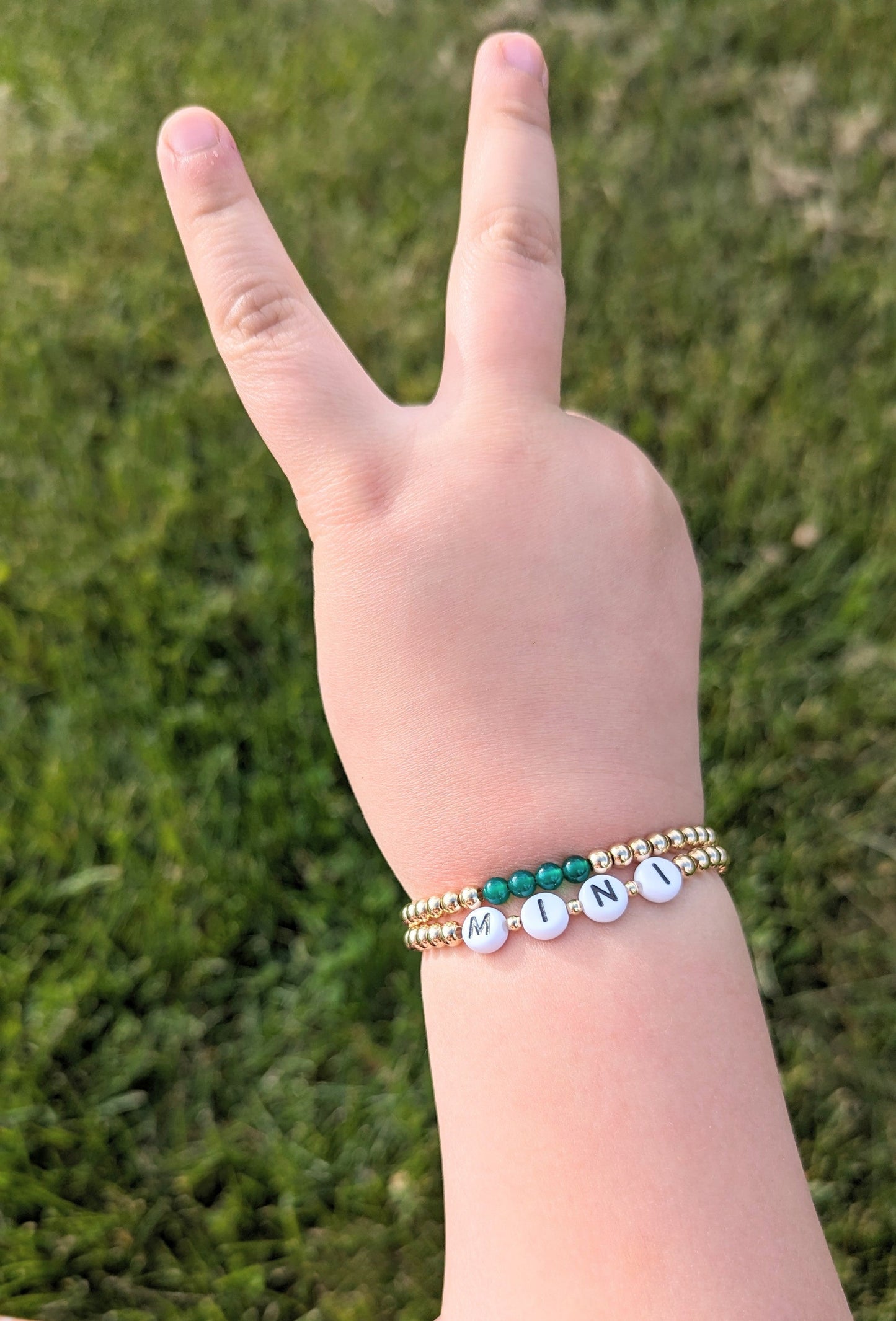 Mini Personalized Bead Stretch Bracelet