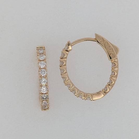 Petite Diamond Oval Hoop Earrings