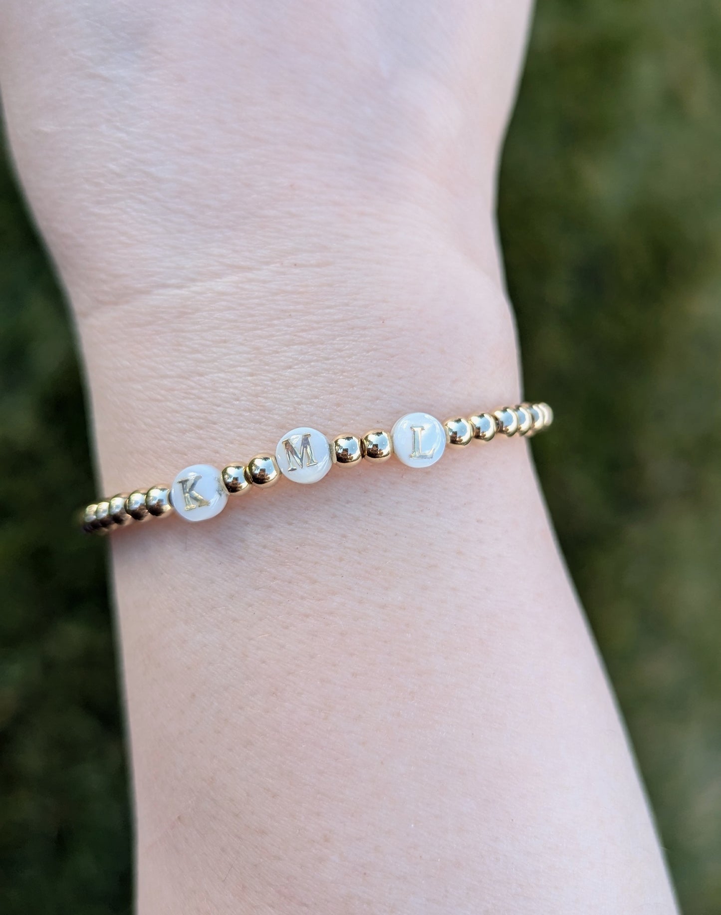 Mother of Pearl Initial Bracelet