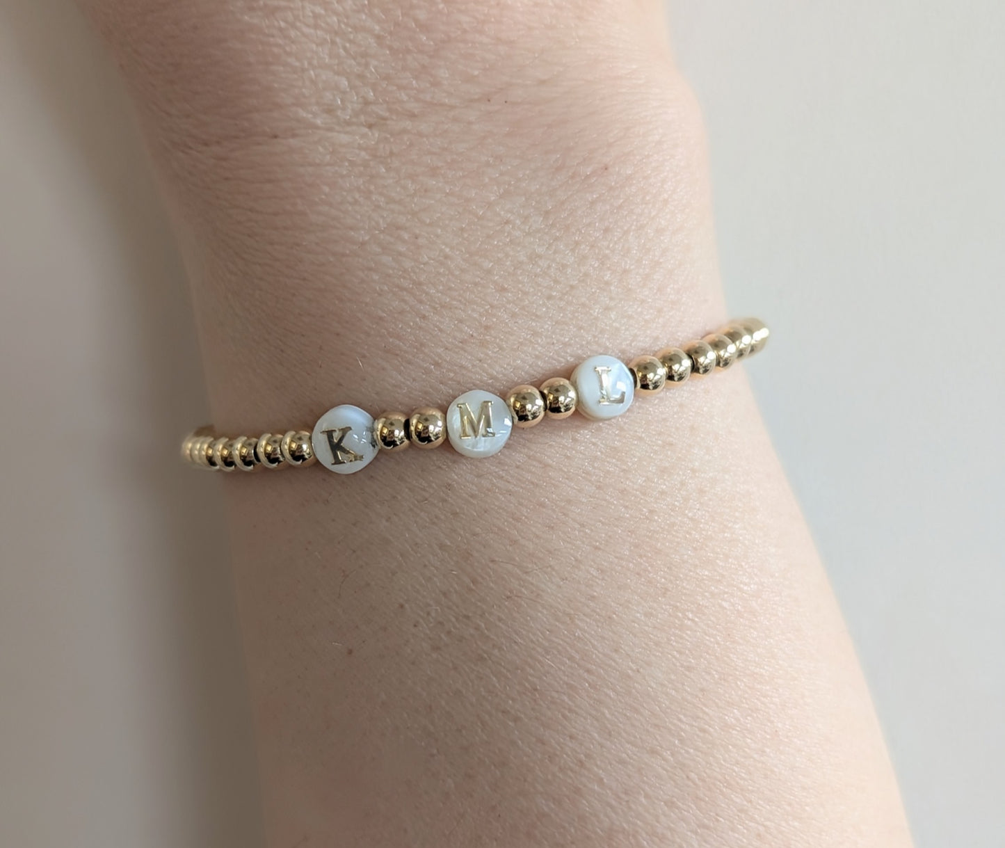 Mother of Pearl Initial Bracelet