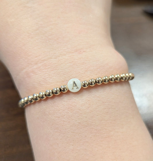 Mother of Pearl Initial Bracelet