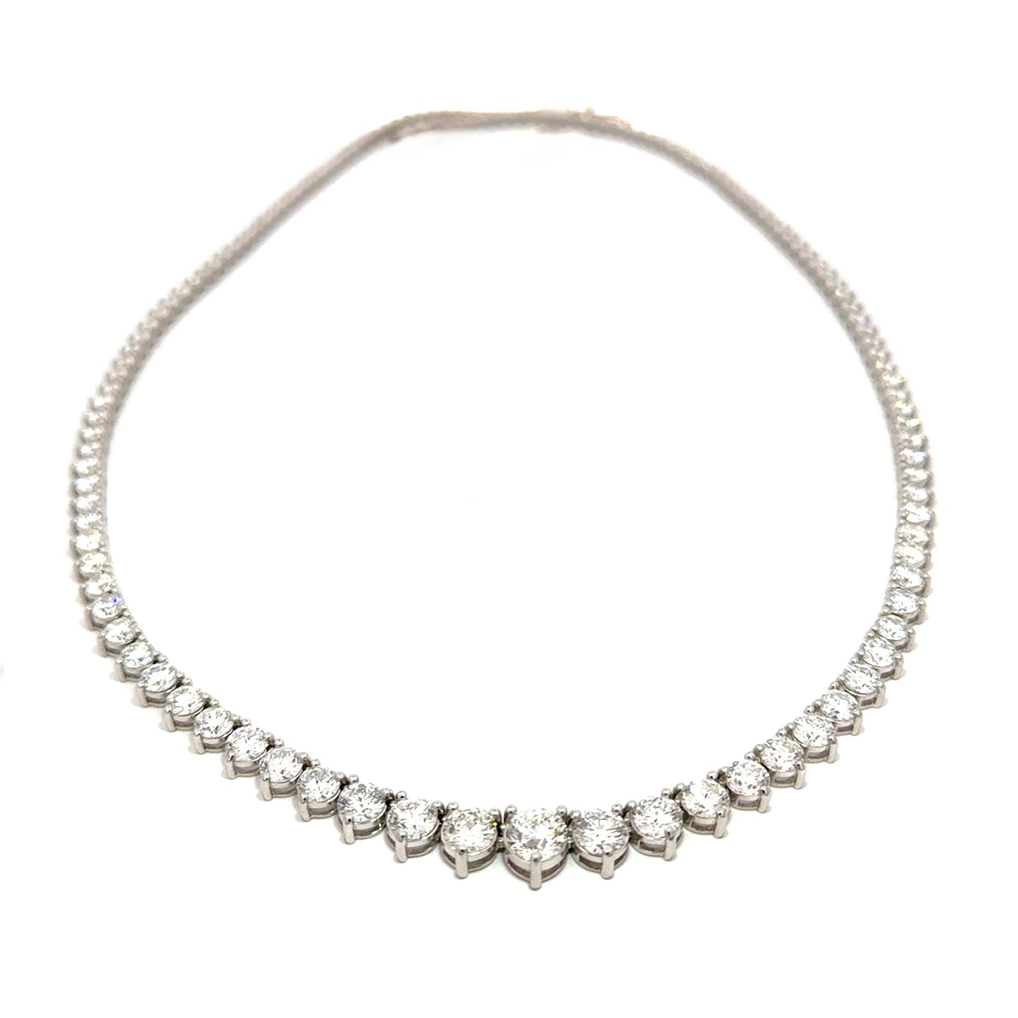 LE 270 14KW 15ctw LAB GROWN Diamond three prong graduated tennis necklace