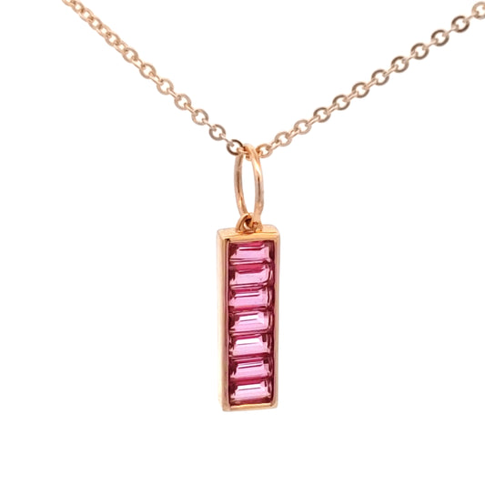 Pink Topaz Bar Charm
