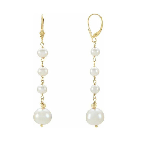 Graduated Pearl Drop Earrings - Nashelle
