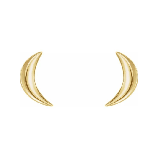 Gold Crescent Moon Studs - Nashelle