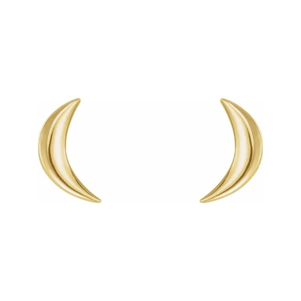 Gold Crescent Moon Studs - Nashelle