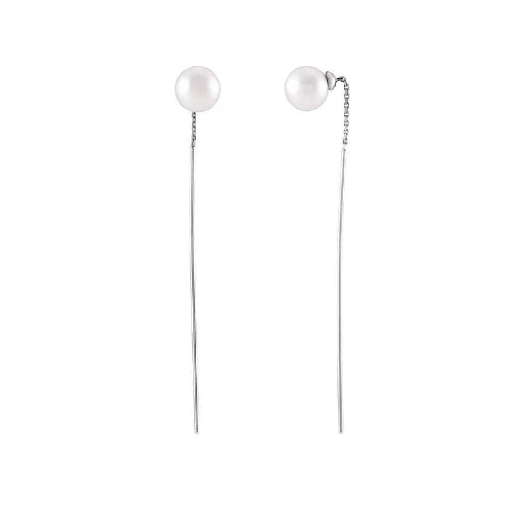 Freshwater Pearl Threader Earrings - Nashelle