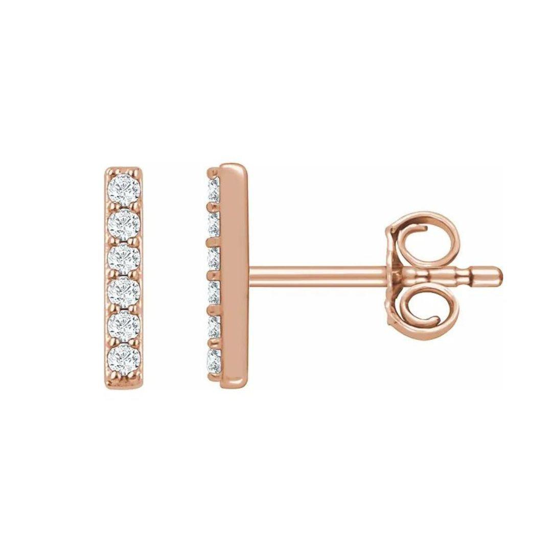 Diamond Bar Studs - Nashelle