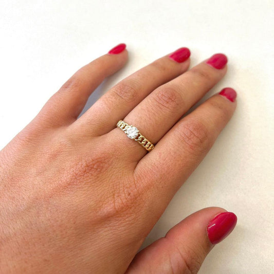 Chain Link Diamond Ring - Nashelle