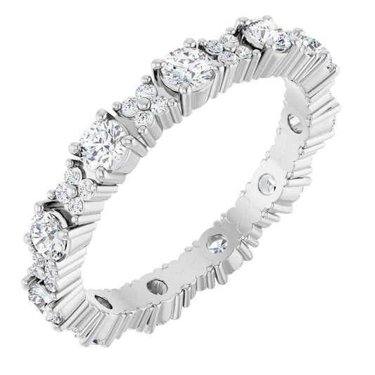 14kwg Floral Diamond Eternity Band