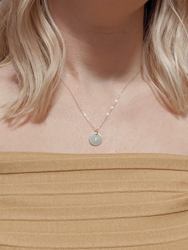 Circle Necklace with Diamond - Nashelle