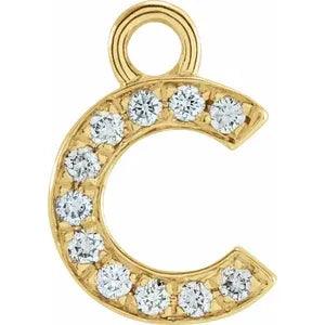 Diamond Letter Charm - Nashelle