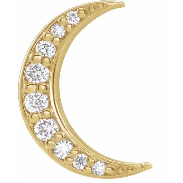 Diamond Crescent Moon Studs - Nashelle