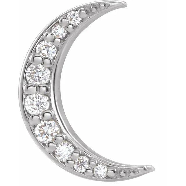 Diamond Crescent Moon Studs - Nashelle