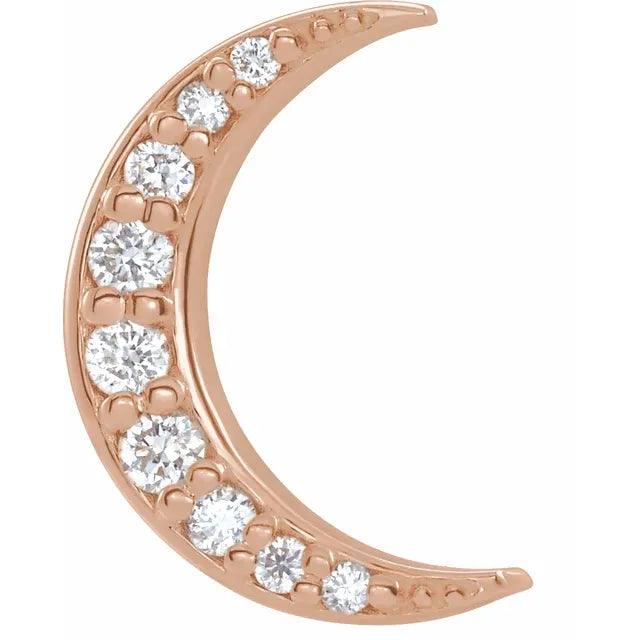 Diamond Crescent Moon Studs - Nashelle