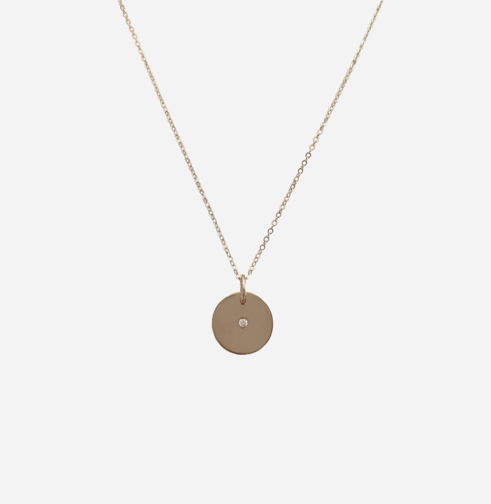 Circle Necklace with Diamond - Nashelle