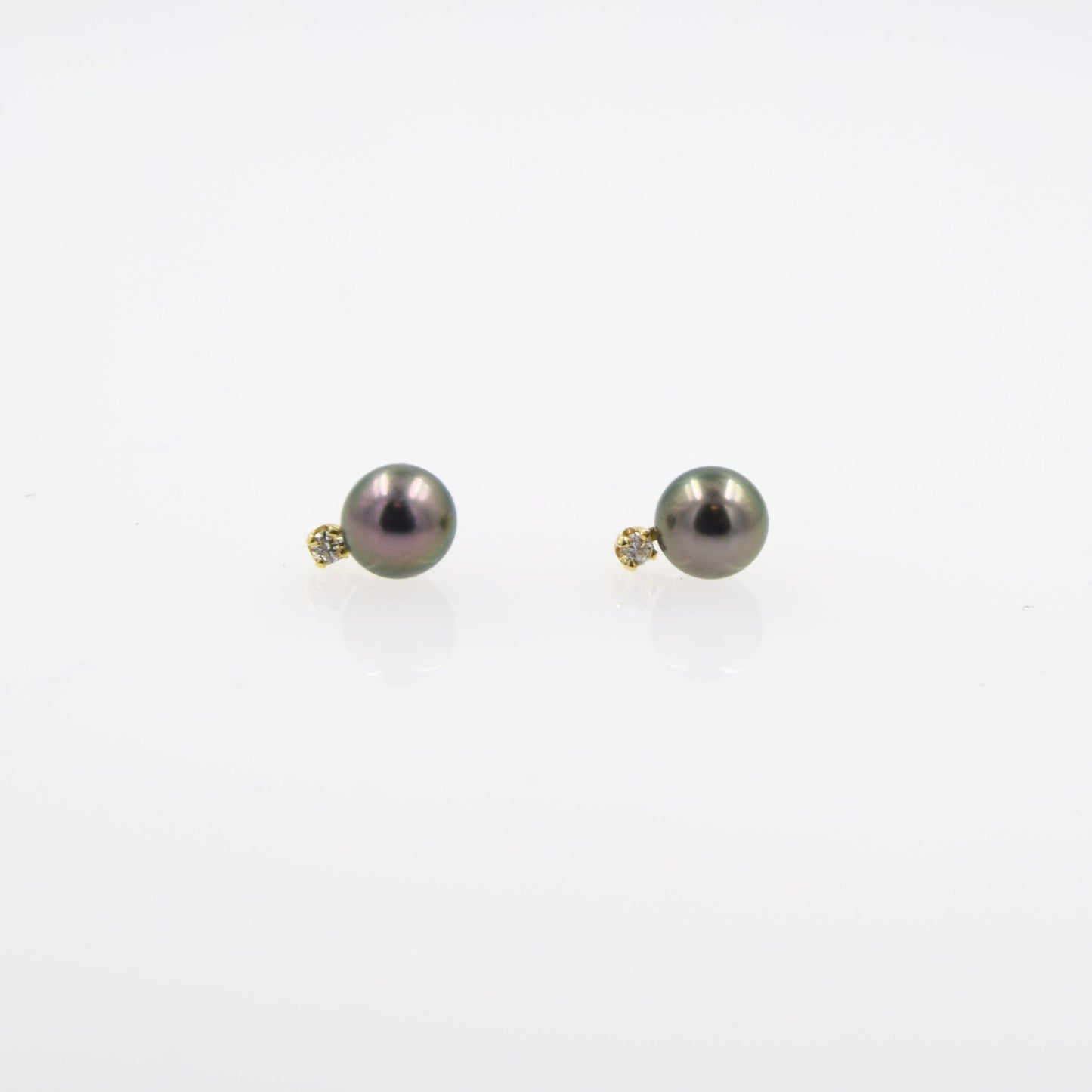 Diamond & Tahitian Pearl Studs - Nashelle