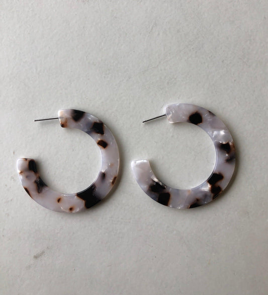 HARLOW Resin Thick Hoop Earrings - Nashelle