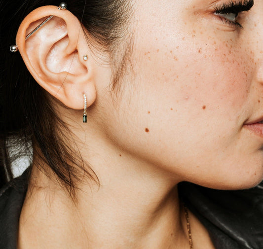 Tourmaline Diamond Huggies - Nashelle