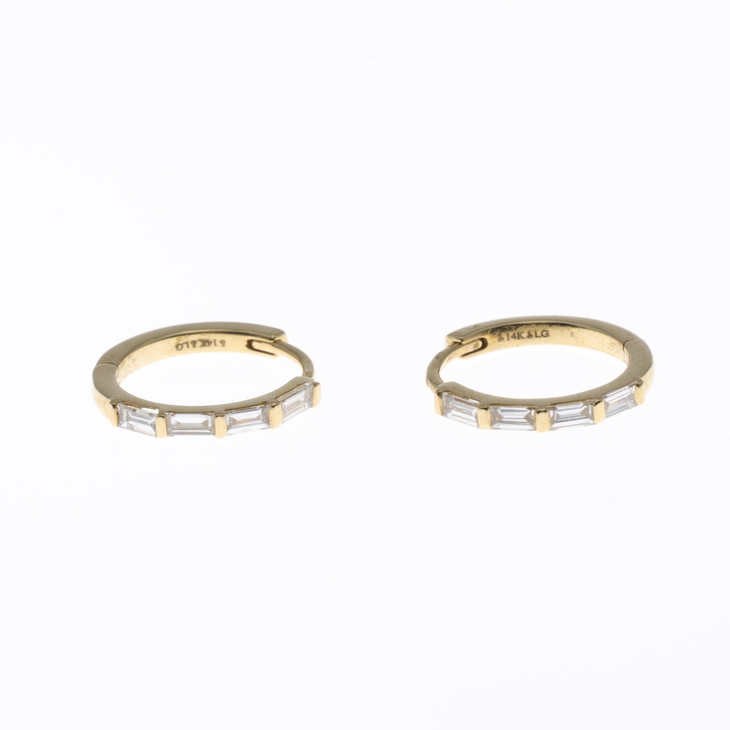 Baguette Diamond Huggies - Nashelle