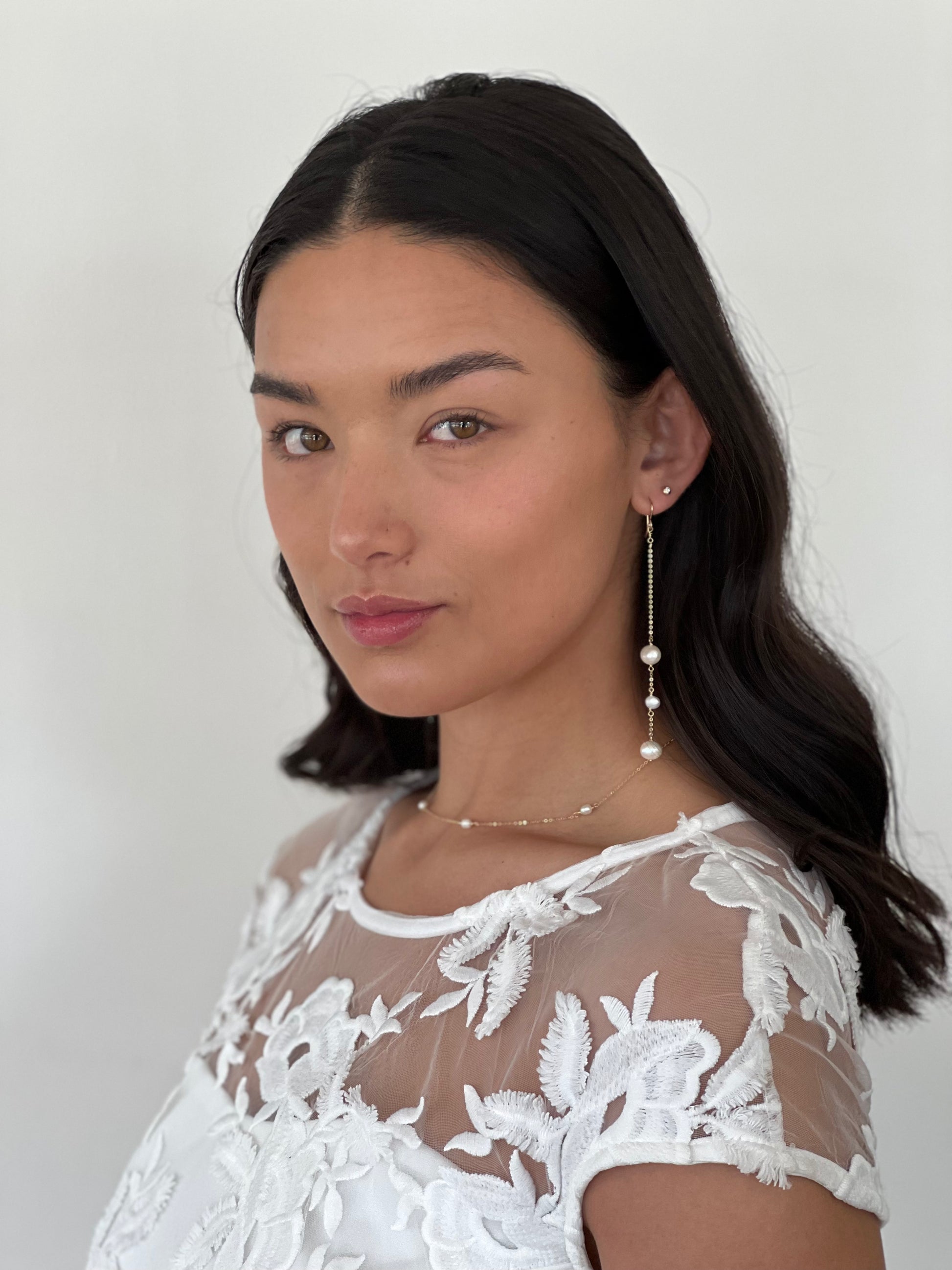 Pearl & Dainty Chain Necklace - Nashelle