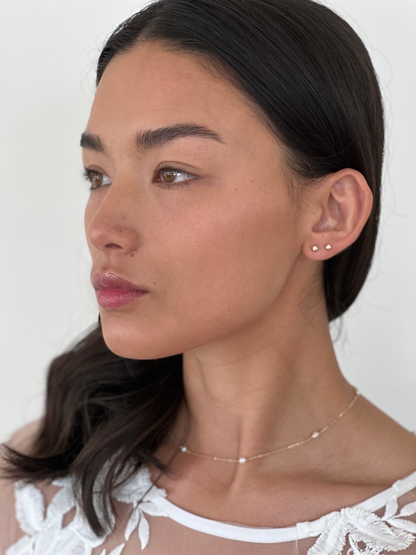 Domed Diamond Studs - Nashelle