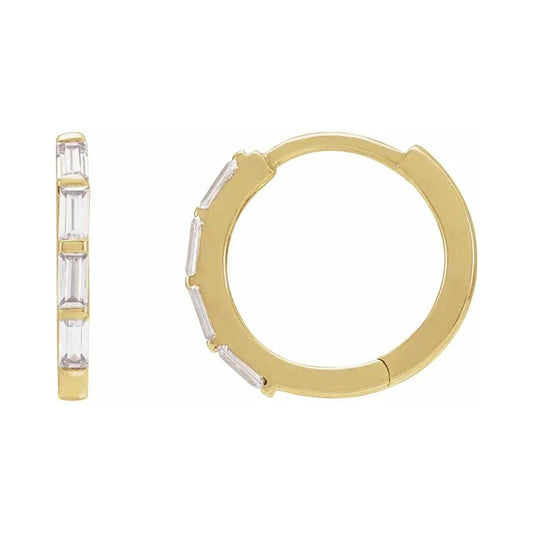 Baguette Diamond Huggies - Nashelle