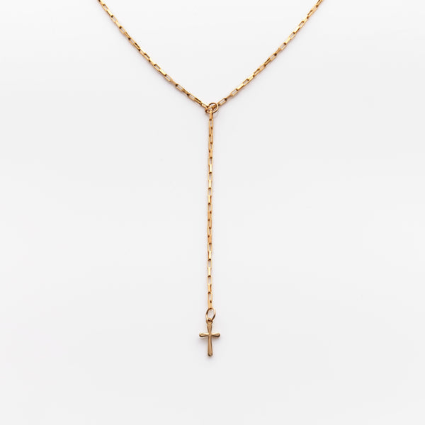 Muse Drop Cross Necklace - Nashelle