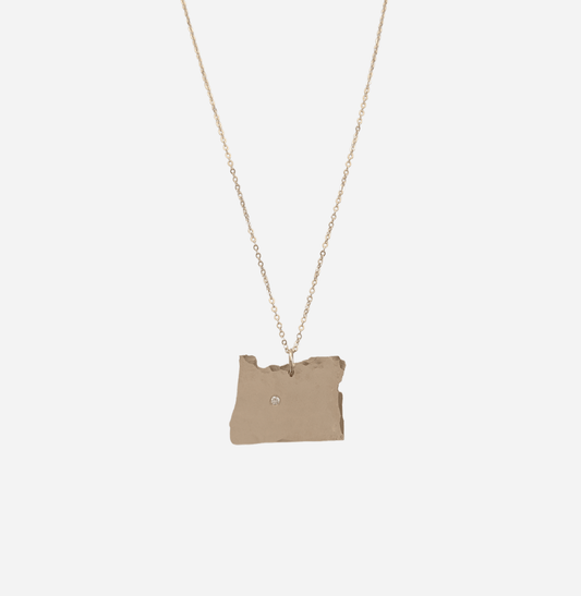 State Charm Necklace with Diamond - Nashelle