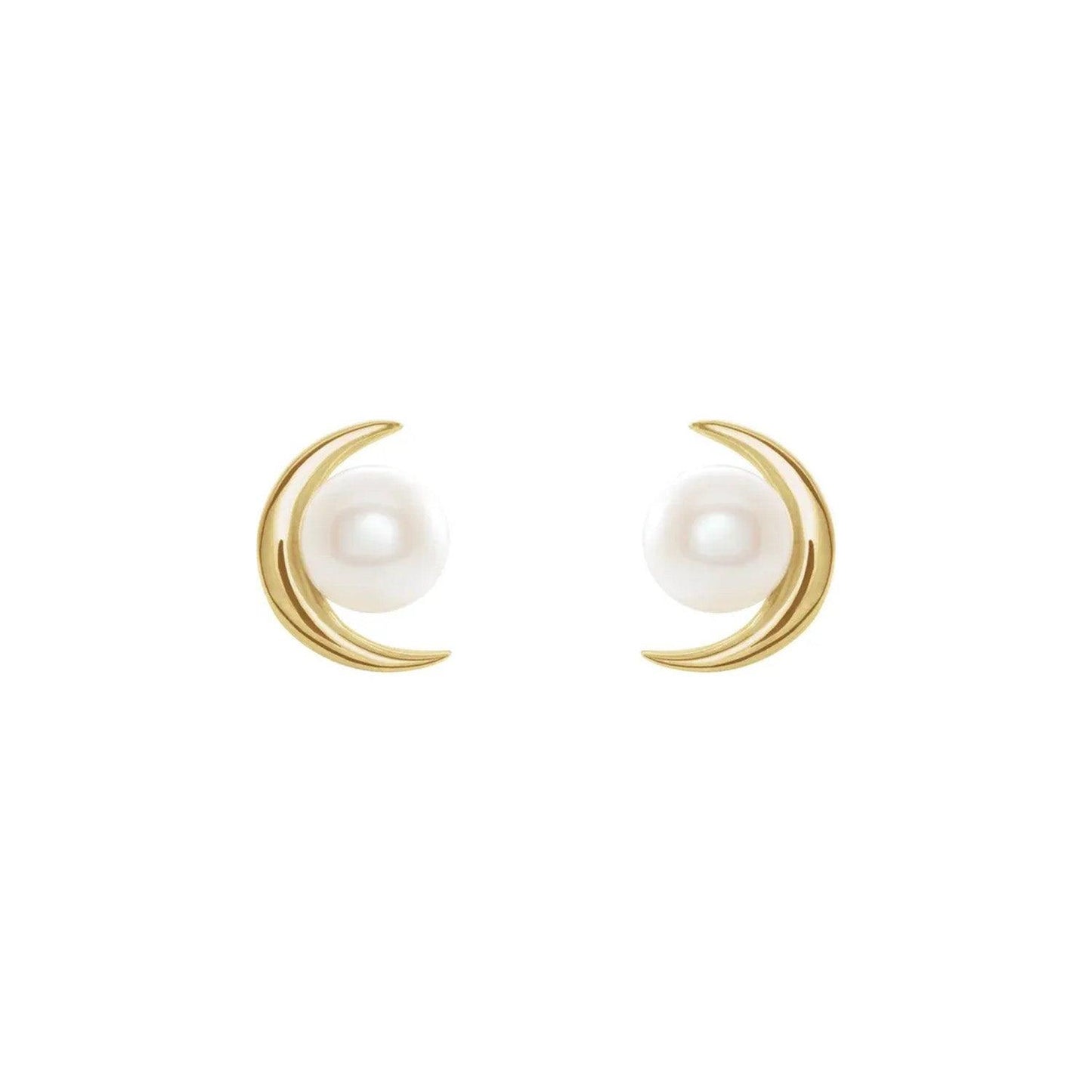 Moon & Pearl Studs - Nashelle