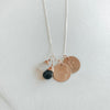 Double Classic Coin Necklace With 2 Gems - Nashelle