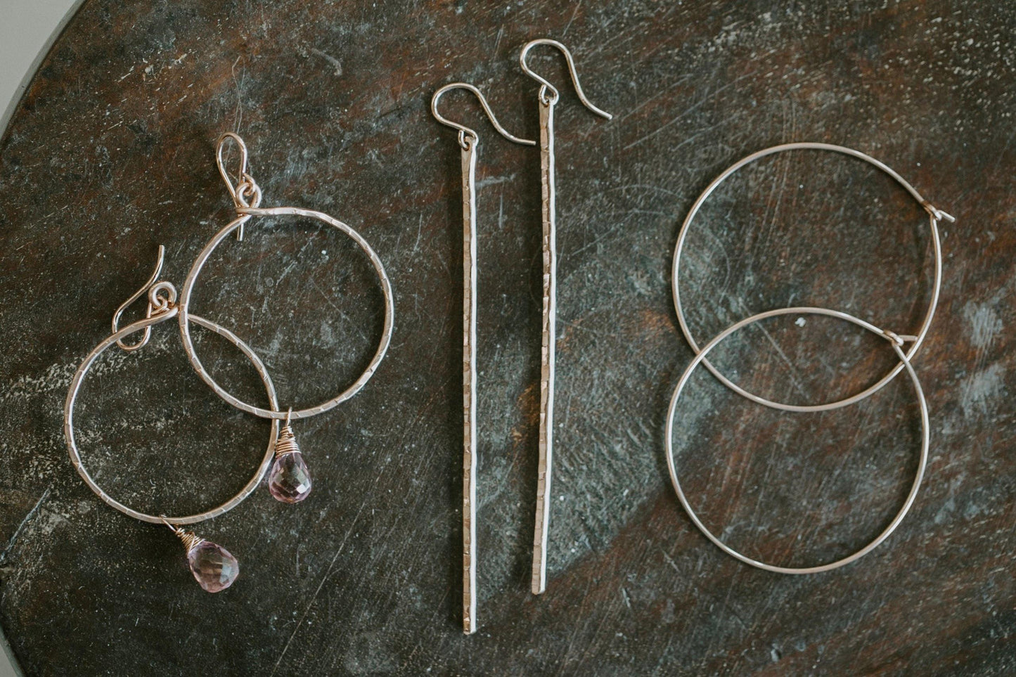 Hammered Stick Earrings - Nashelle