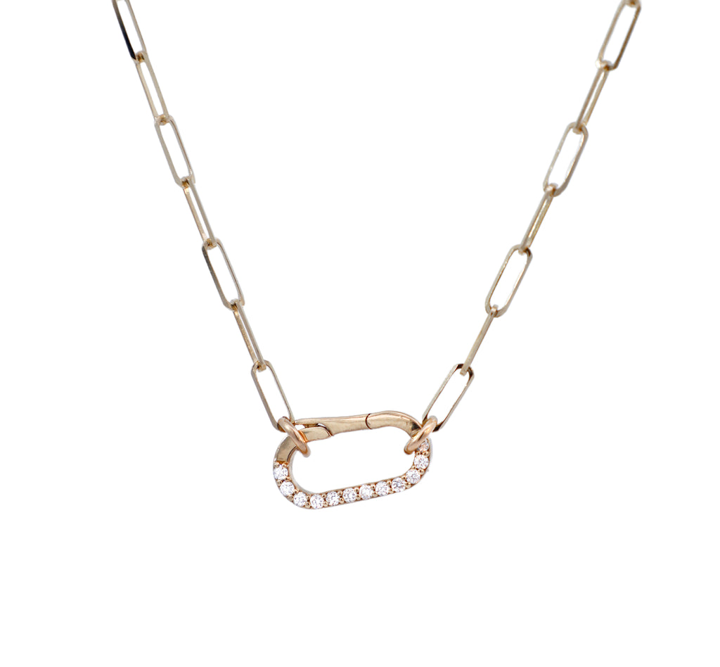 14K Diamond Oval Charm Bail