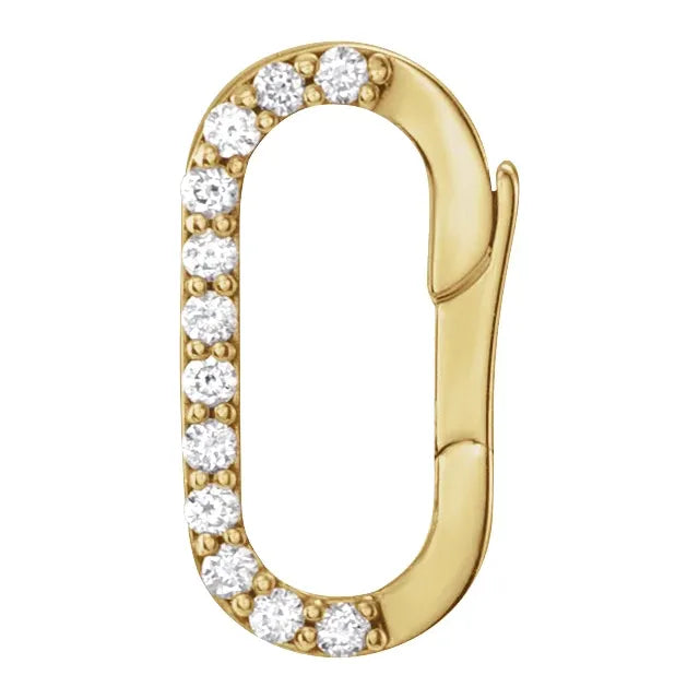 14K Diamond Oval Charm Bail