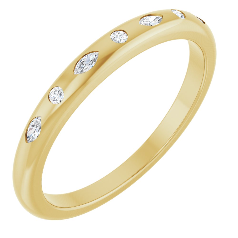 Marquise Flush Set Anniversary Band