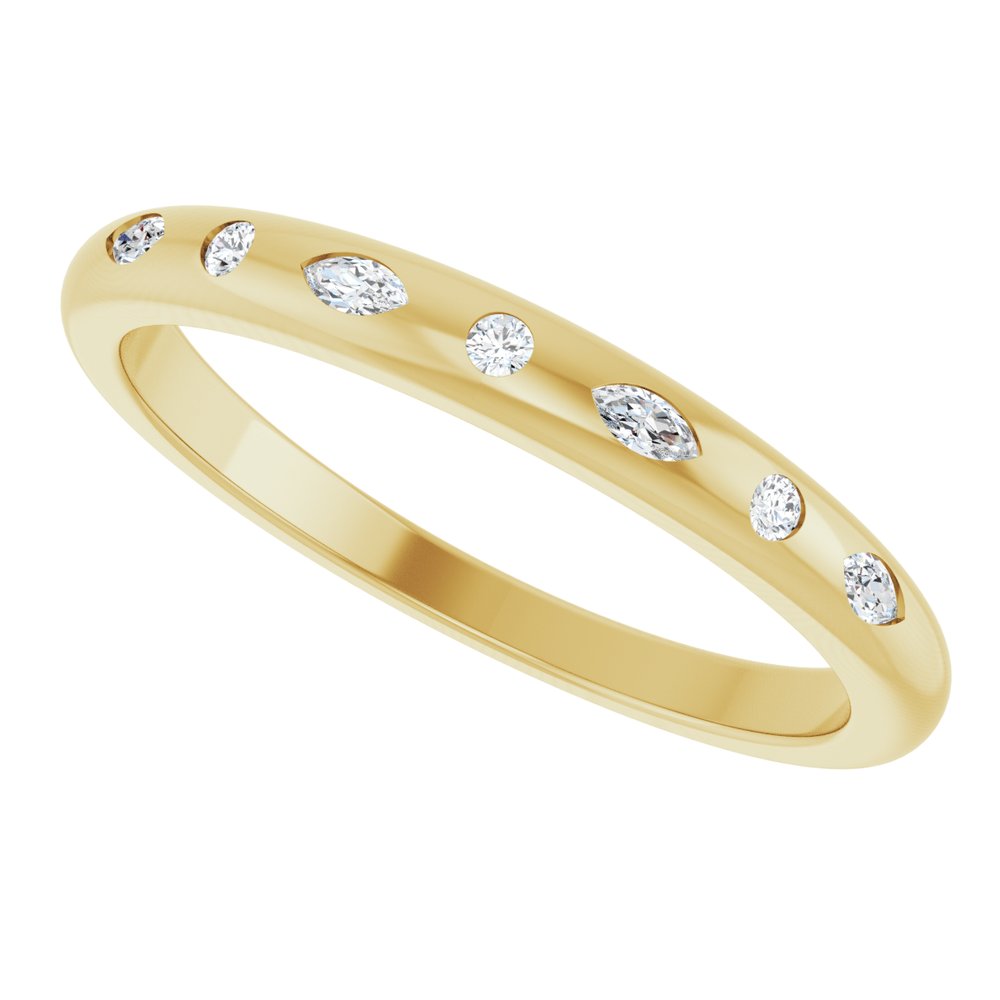 Marquise Flush Set Anniversary Band